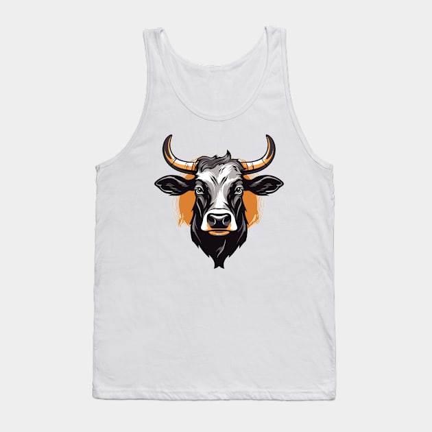 Cow head illustration Tank Top by Creative Art Store